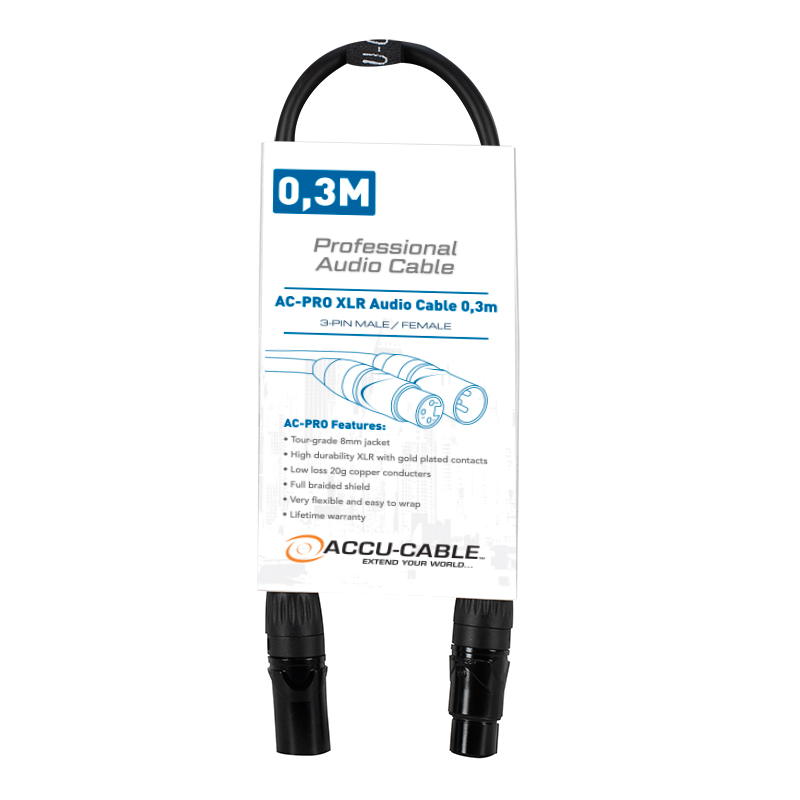 ac pro xlr audio cable 0,3m